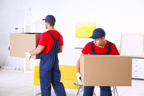 Removal team preparing boxes and furniture for a Finsbury Park move