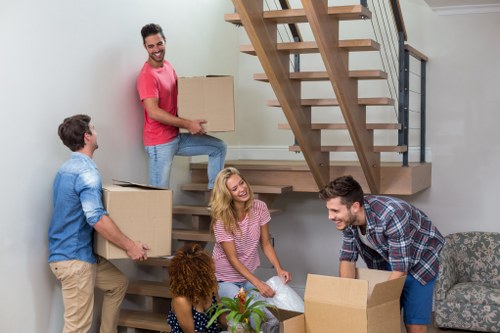 Removal team handling a house move in Finsbury Park