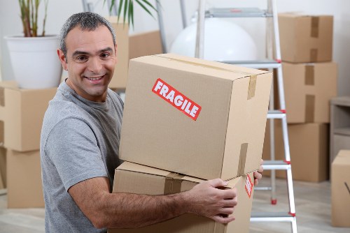 Furniture pick-up process with careful loading of large items