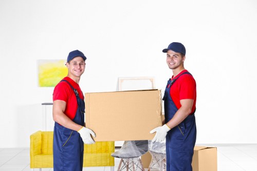 Commercial moving team handling office equipment in Finsbury Park