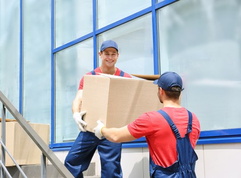 Team of removal specialists preparing a local move in Finsbury Park