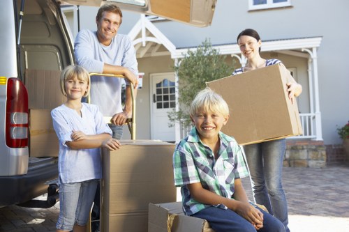 Furniture handling during a house move in North London