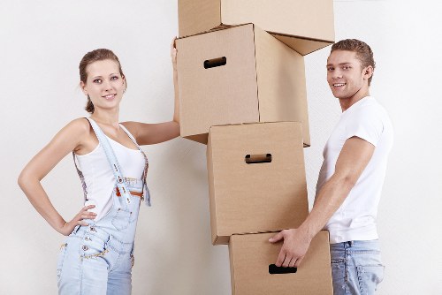 Professional man and van helping with a flat move in Finsbury Park