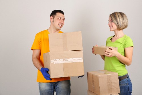 Selection of cardboard packing boxes for moving